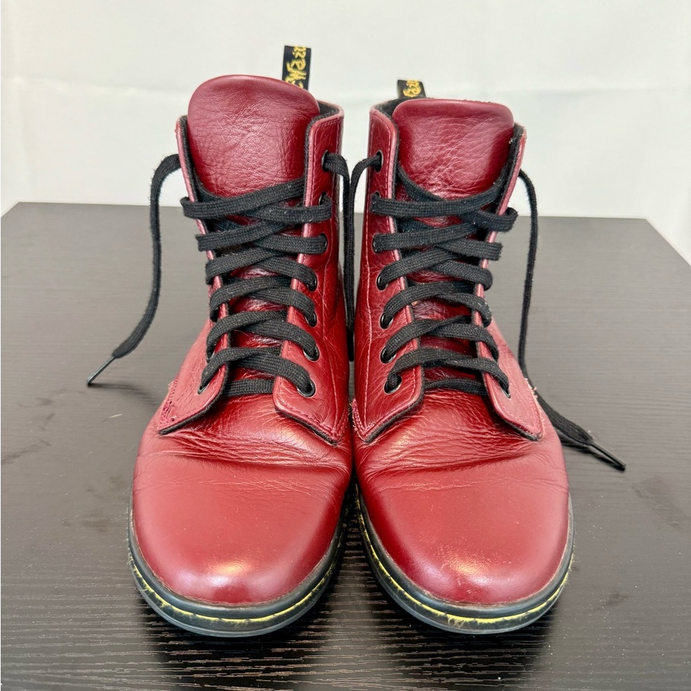 Dr. Martens Red Leyton Oxblood Leather Boots